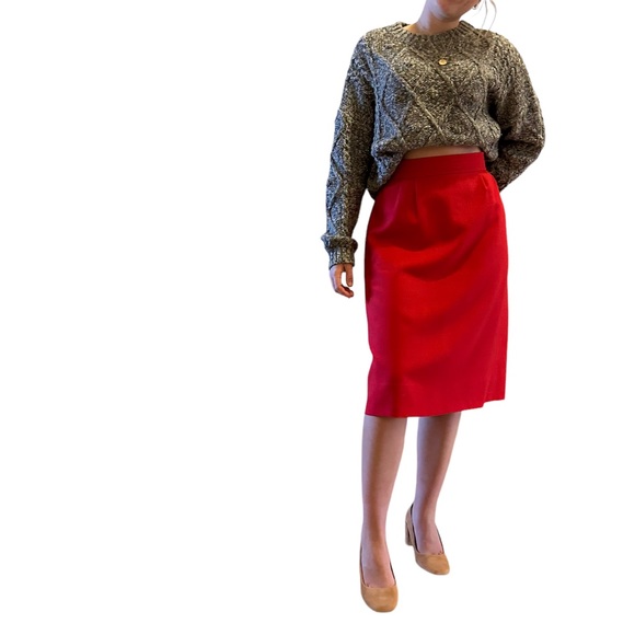 Rosecrest by Hudson Dresses & Skirts - Vintage Rosecrest By Hudson Red Wool Blend Midi Skirt size 6